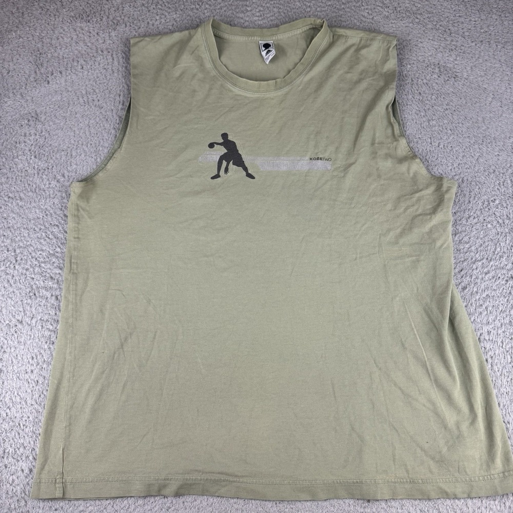 Vintage‎ Adidas Kobe Two Shirt Mens Xxl Green  Sleeveless Basketball Y2k Mamba